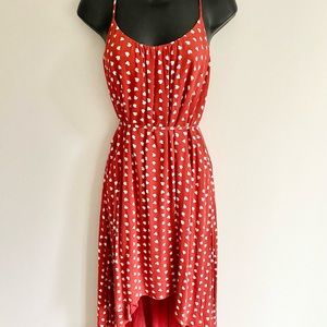 Ann Taylor LOFT Red/Orange Polka Dot Dress (Small)